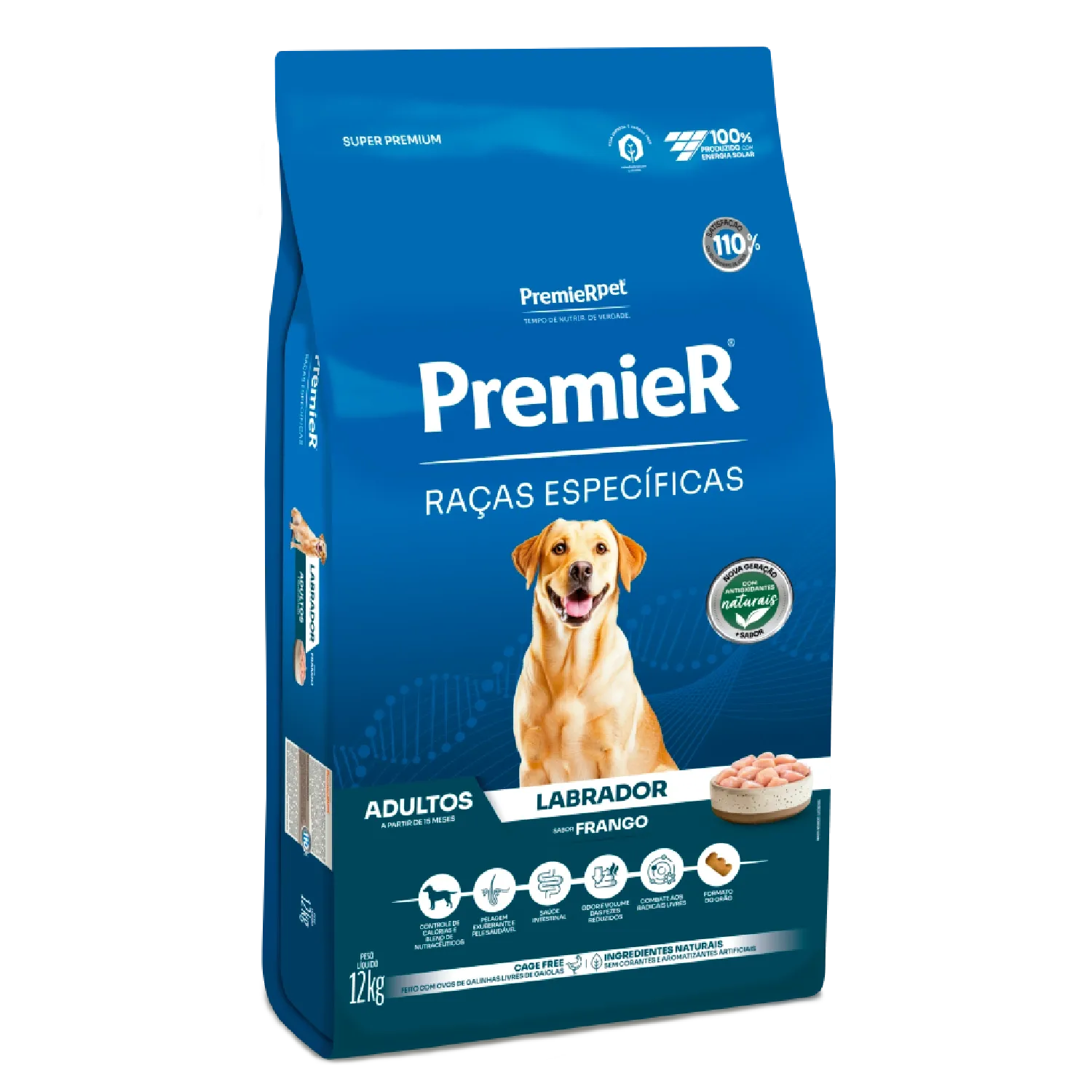 Racao Premier Racas Especificas Labrador Adultos 12kg lateral